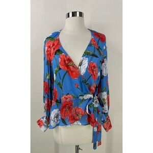 Parker Floral Print V-Neck Wrap Blouse